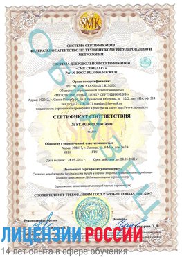 Образец сертификата соответствия Архангельск Сертификат OHSAS 18001